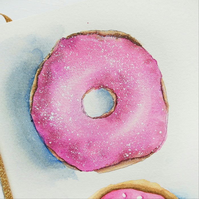 Would you like a donut?) - My, Drawing, Watercolor