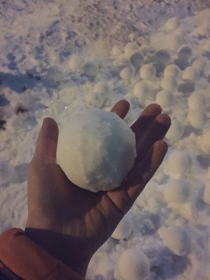 Last night I went for a walk with the dog and found a treasure. - My, Winter, Children, Snowballs, Games, New generation, Longpost