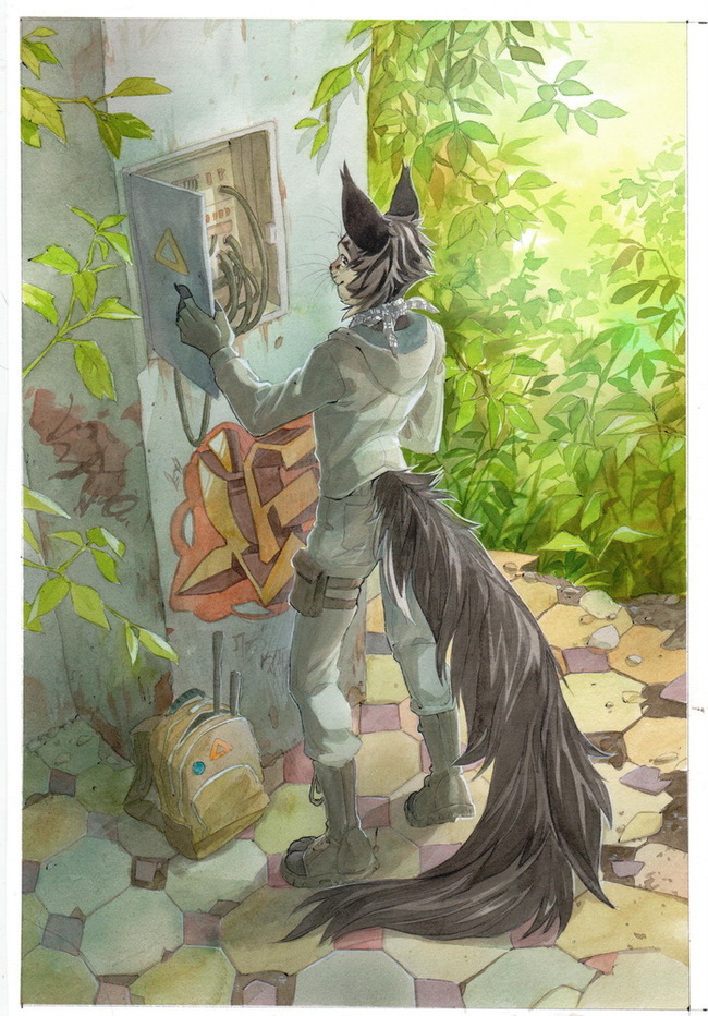 Curious Explorer - Furry, Traditional art, Watercolor, Orphen sirius, cat, Longpost