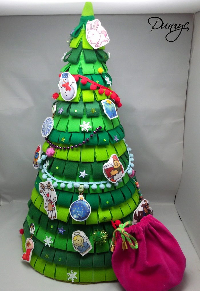 Game Christmas tree - My, Do it yourself, With your own hands, Needlework with process, Handmade, Christmas trees, New Year, Felt, Longpost