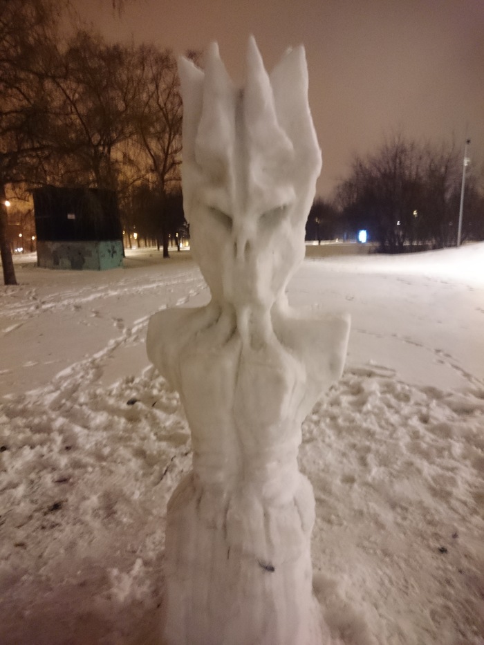 When I got to the snow - My, Snow, Winter, snowman, Sculpture, With your own hands, Sauron, My, Longpost