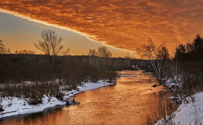 Glow - The photo, Nature, River, Sky, Clouds, Paints