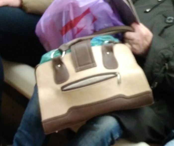 A bag in the subway smiled at me today - My, Сумка, Metro, Smile