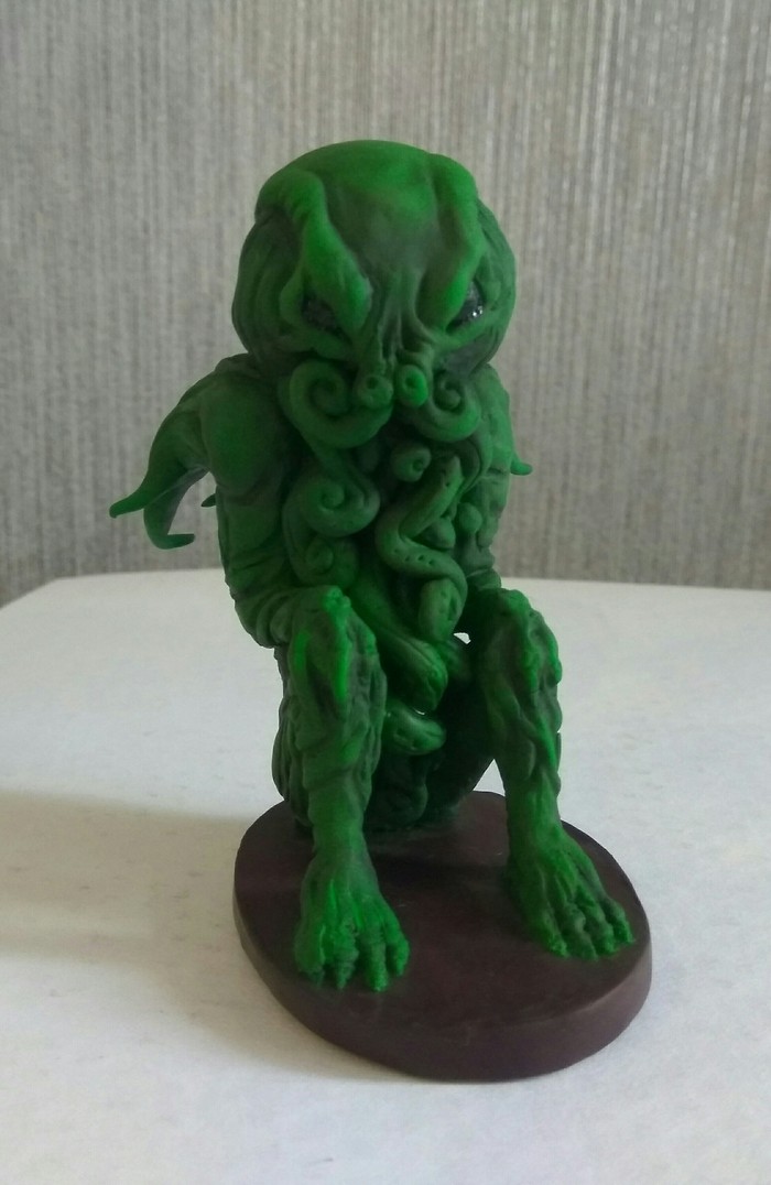 His villainy Cthulhu - Cthulhu, My, Longpost, Creation, Polymer clay