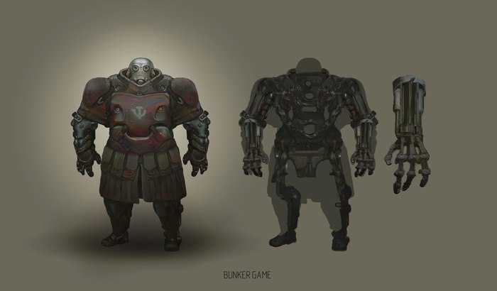An analogue of power armor in Bunker.Game - , Post apocalypse, the USSR, Games, Indie game, Power armor, Exoskeleton, Longpost