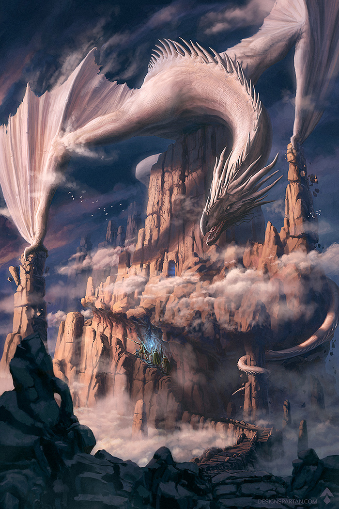 Who are you? - The Dragon, Art, Fantasy, Landscape, Wyvern
