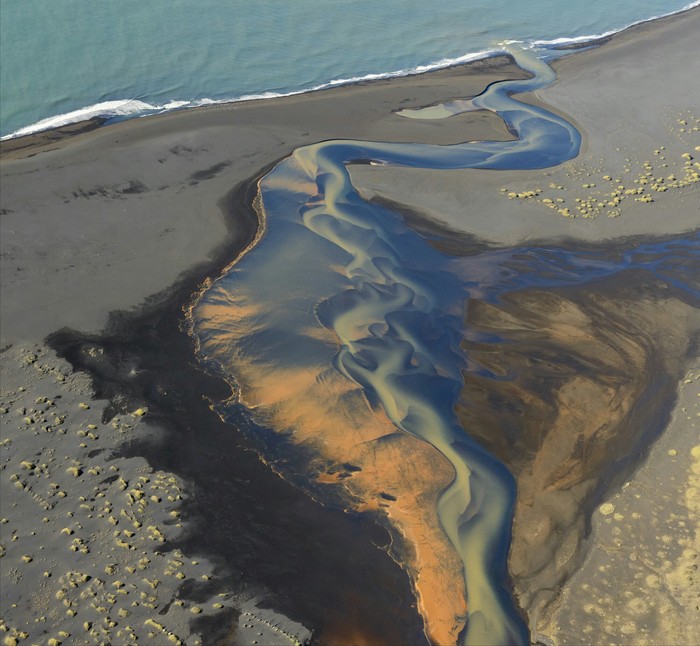 Colored rivers of Iceland - Iceland, Aerial photography, Longpost