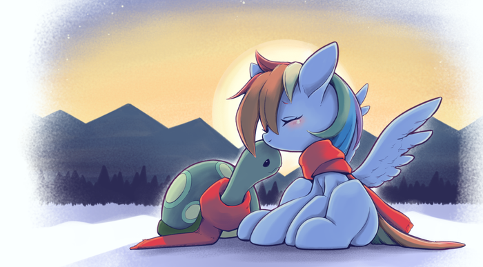 Dashie and Tank My Little Pony, Ponyart, Rainbow Dash, MLP Tank