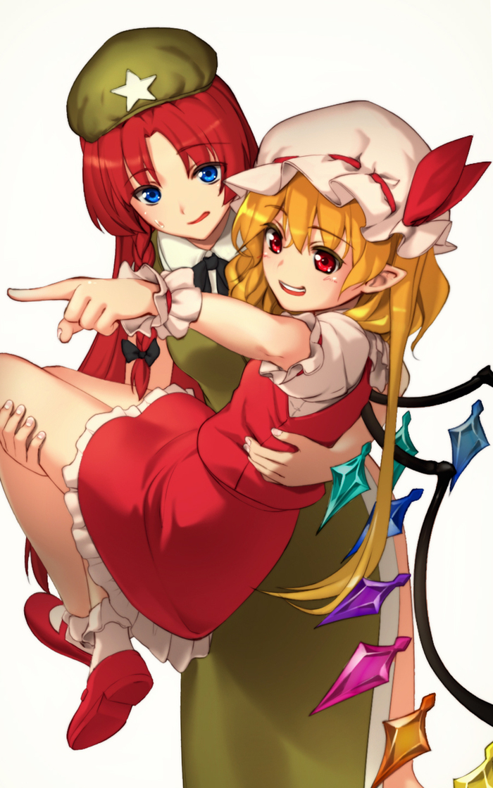 Hong & Flandre Touhou, Hong Meiling, Flandre Scarlet, Anime Art, ,  