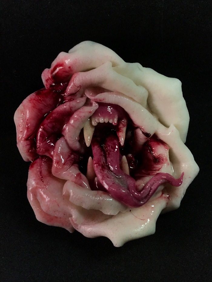 Roses. - My, Blood, Horror, the Rose, Polymer clay, Floristics, Needlework, Needlework without process, Longpost