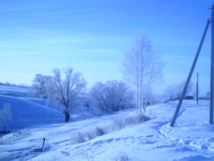 Winter, village... - My, Snow, Village, The photo