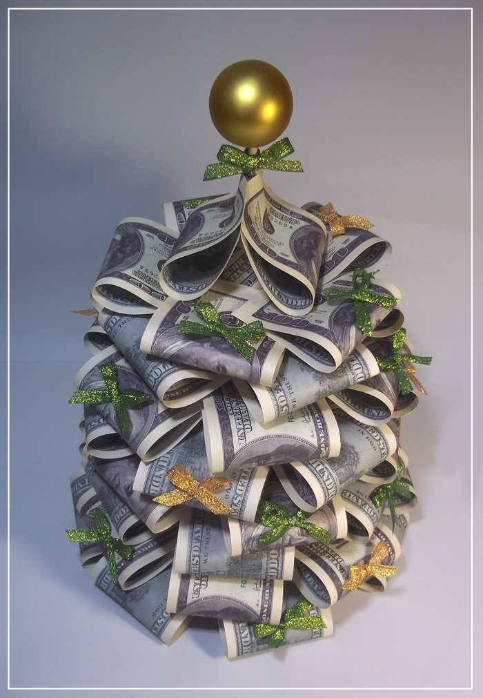 Money Tree / Handmade souvenir for the New Year - step by step manufacturing process. - My, Handmade, Presents, Souvenirs, Christmas trees, , New Year, Longpost