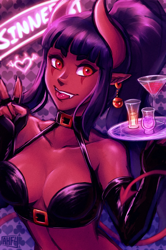 Bar Sinner - Art, Iahfy, Succubus, Bar, Sinners, Demoness