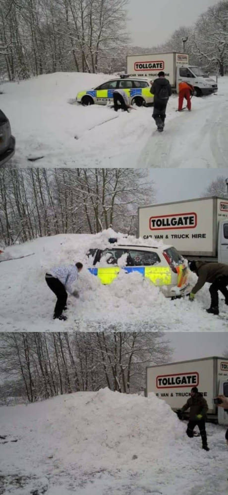 Well, they helped as much as they could - Police, Snow