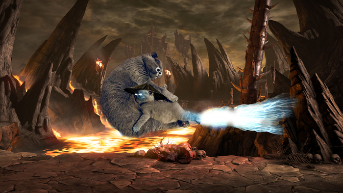 mk kitten - cat, Mortal kombat, Raiden, Photoshop, Raiden