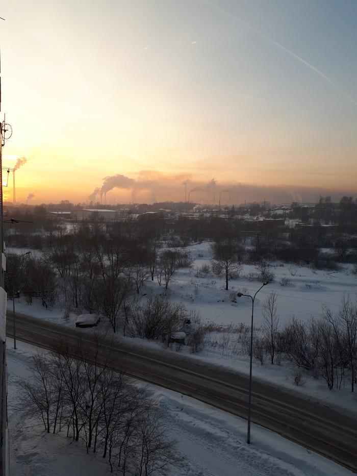 Добро пожаловать в Новокузнецк. - Новокузнецк, Моё, Зима, Загрязнение окружающей среды, Вид из окна