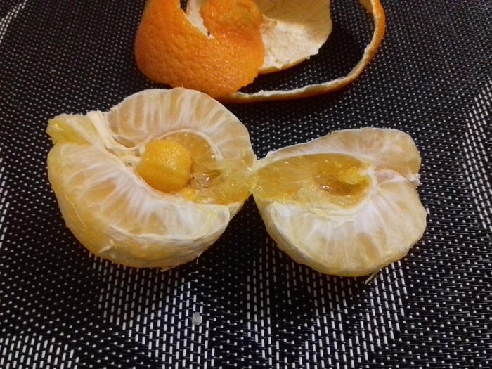 I cleaned the tangerine ...... there was another one in it. - My, 2 in 1, Presents, Longpost