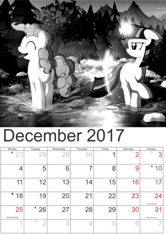 December 2017 - Моё, My Little Pony, Pinkie Pie, Twilight sparkle, Календарь, Длиннопост