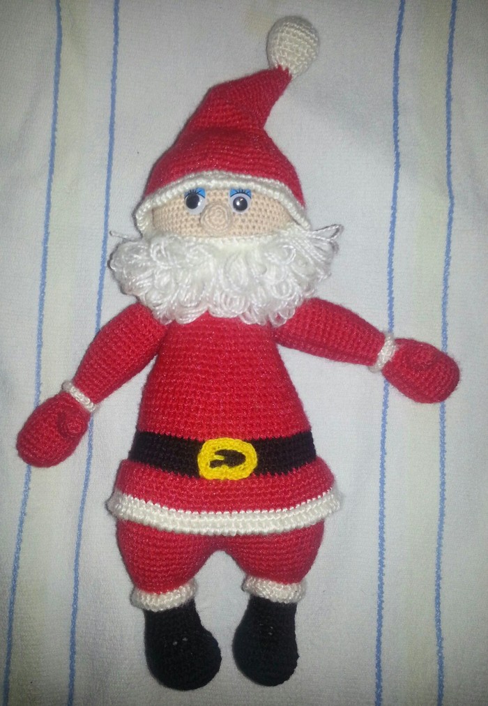 Good Santa Claus - My, Needlework with process, Amigurumi, New Year, Father Frost, First post, Longpost