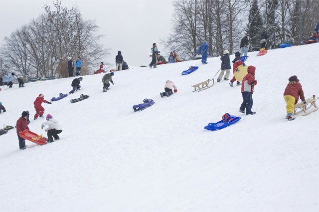 Sledge, slide, oh ride now. Nowadays, children rarely go sledding down the slides, and then on those that are equipped for this. And then from any hill - Sled, freezing, Slide, , Childhood, Back to USSR, the USSR, Ice, Longpost, , Skiing downhill