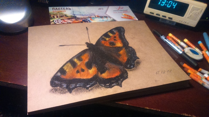 Butterfly - Drawing, My, Oil pastel, Butterfly