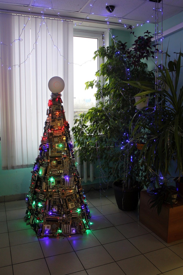 About IT Christmas trees :) - Christmas trees, New Year, IT, Motherboard, Holidays, Decoration