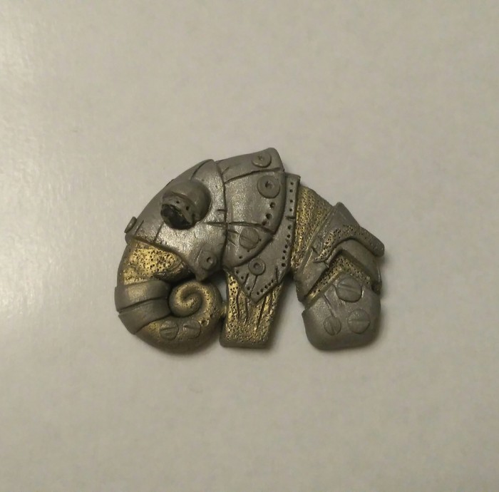 techno elephant - My, Polymer clay, Baby elephant, With your own hands