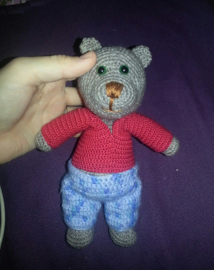 bear - My, Needlework without process, With your own hands, Amigurumi, Longpost