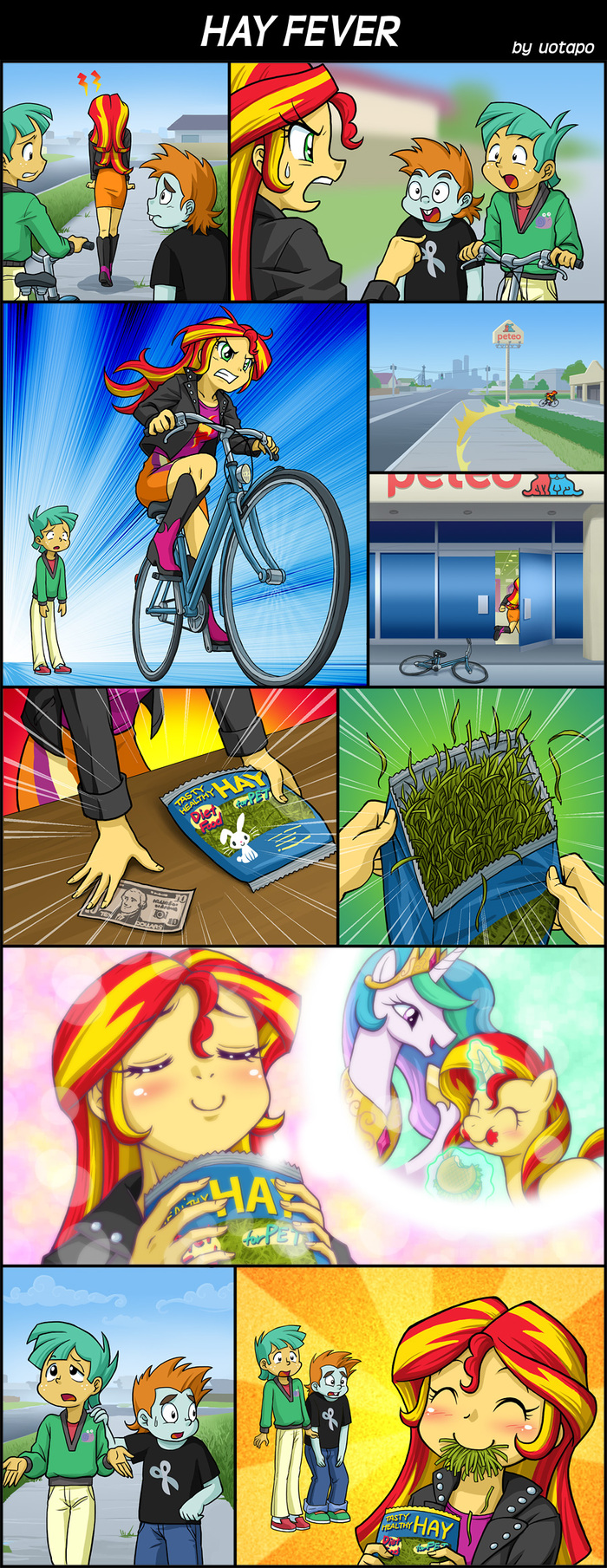 Hay fever - My little pony, Comics, Sunset shimmer, Longpost, Equestria girls