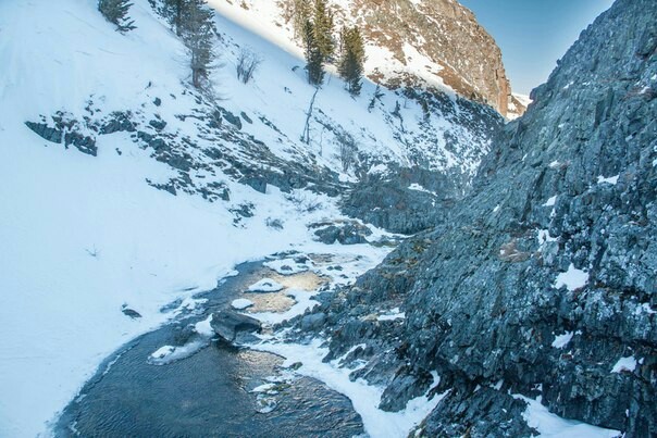 Элементы экстрима в лыжном походе - Моё, Западный Саян, Водопад, Лыжи, Ледолазание, Фотография, Длиннопост