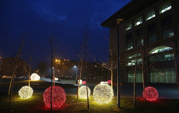 holiday balls - My, Ball, Images, The park, Night, Light, Longpost