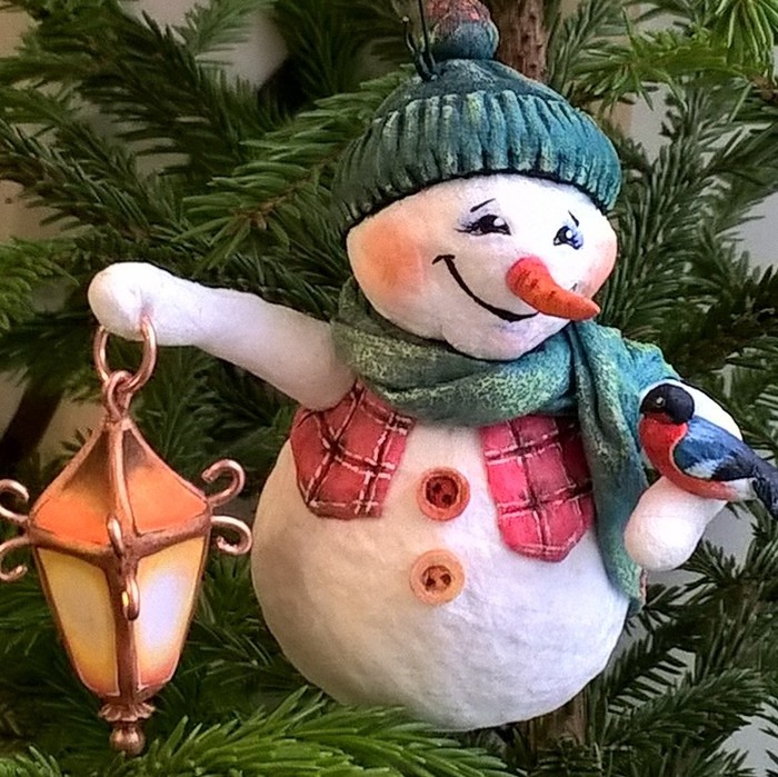 Cotton snowmen - My, Christmas decorations, snowman, Creation, Needlework without process, New Year, Longpost