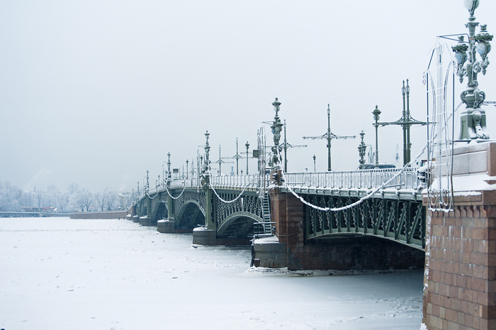 Trinity Bridge - My, Saint Petersburg, Trinity Bridge, Neva, Winter, The photo, Nikon