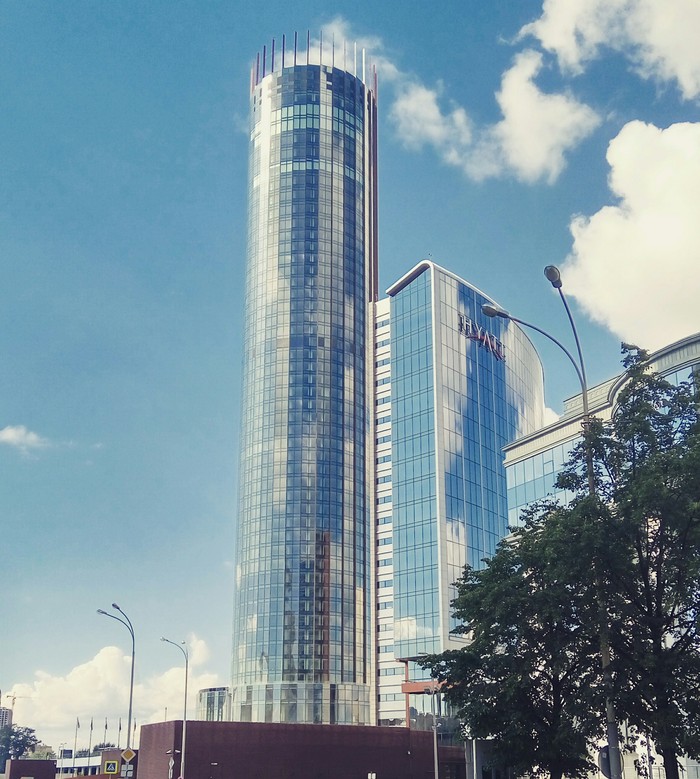 The tallest skyscraper in the Urals - Skyscraper, Yekaterinburg, Iset, Mobile photography, My