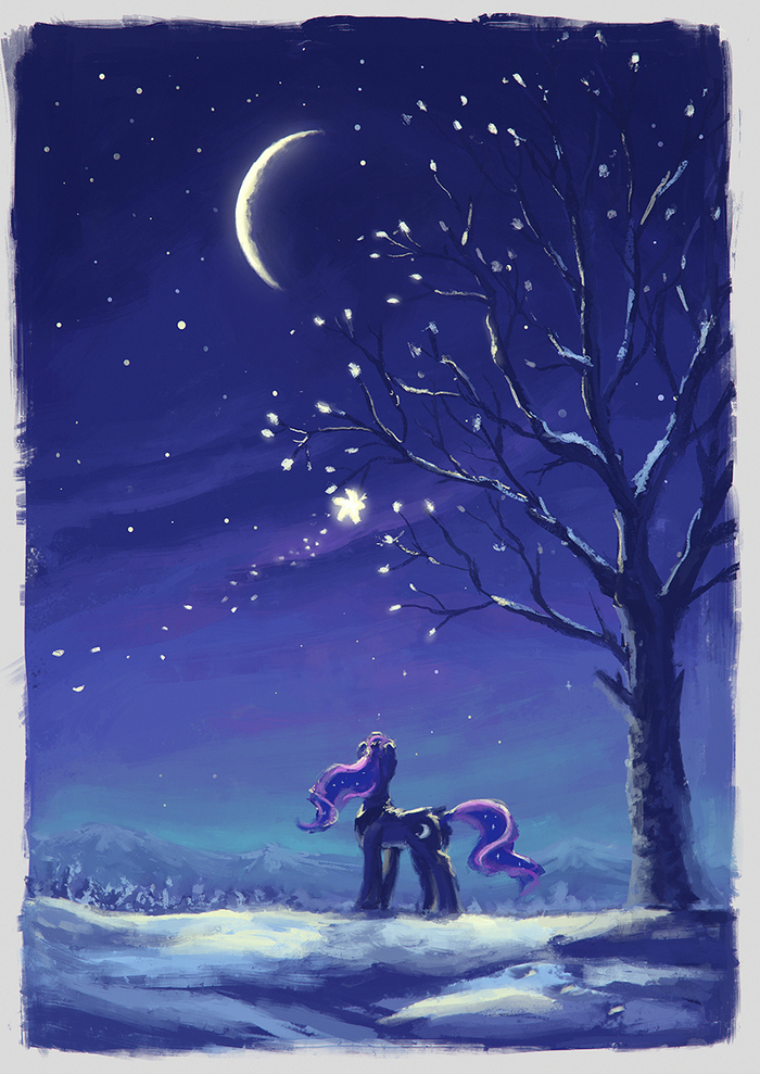 For winter solstice - My Little Pony, PonyArt, Princess Luna, Plainoasis