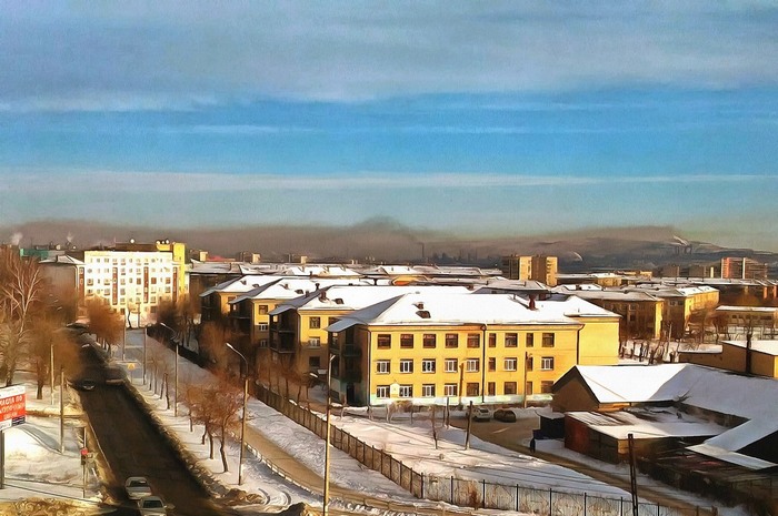 Views from the window. - My, Mmc, Magnitogorsk, Ural, Combine, Homeland, Smog, Smoke, Sky