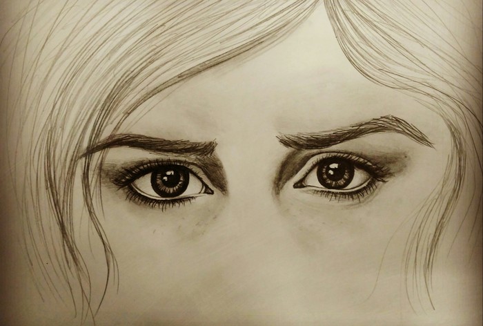 Sometimes I draw - My, Pencil drawing, Eyes