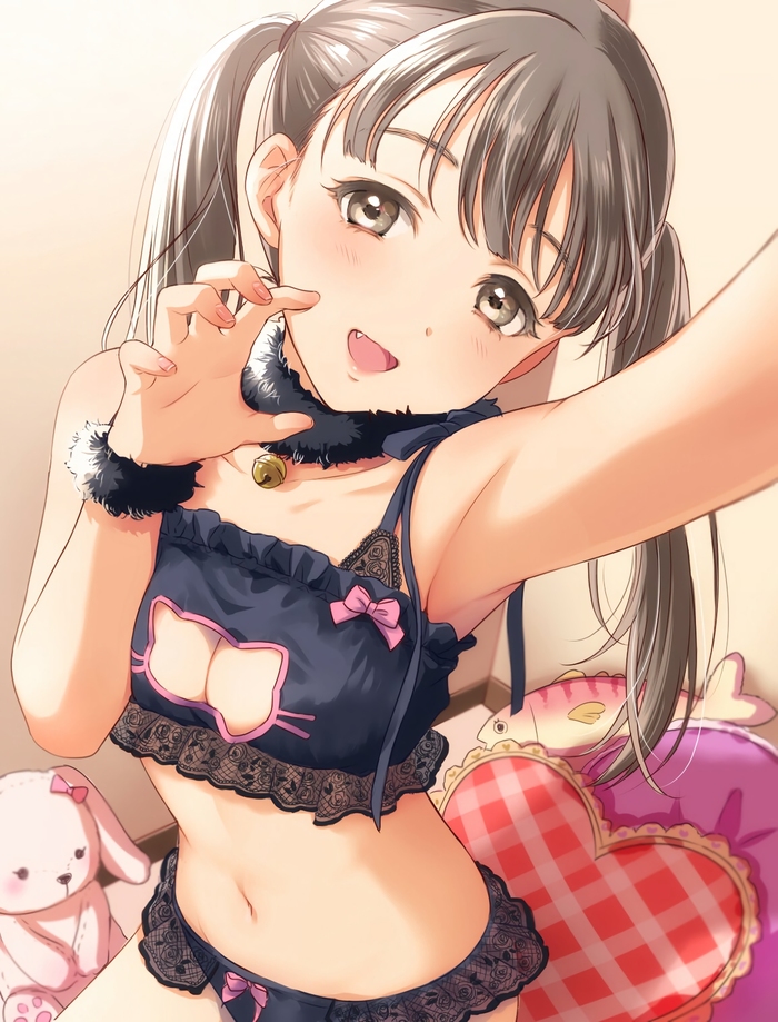 Nyan~ - Anime art, Choker, Tail, Underwear