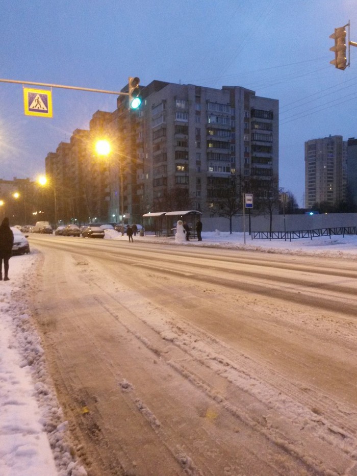 Surprise - My, Saint Petersburg, snowman, Humor, Stop, Winter, Longpost