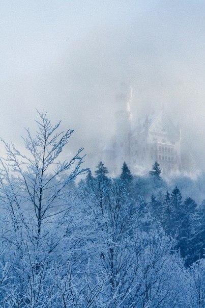 Winter Neuschwanstein - Winter, Snow, Lock, Architecture, Winter's tale, Longpost