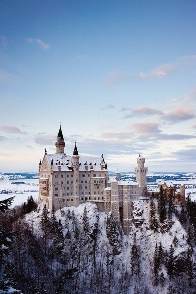 Winter Neuschwanstein - Winter, Snow, Lock, Architecture, Winter's tale, Longpost