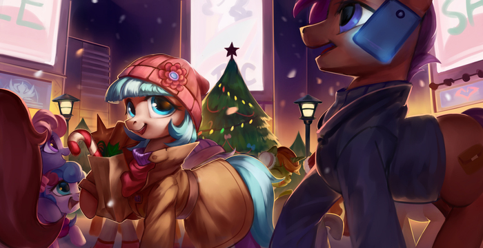 A Warming Eve by LUciferAmon - My little pony, Coco pommel, Bon bon, Original character