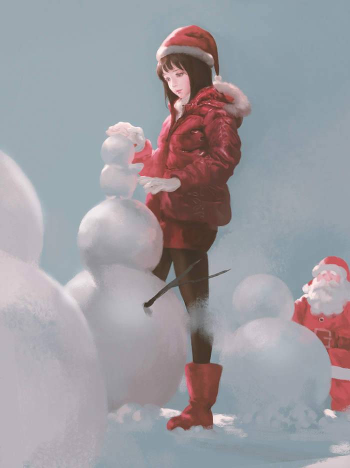 At Christmas. - Christmas, Wish, Santa Claus, snowman, Snow Maiden, Art