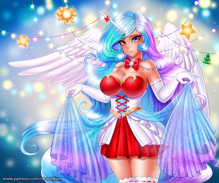 ChrisCelestia - My Little Pony, Princess Celestia, Хуманизация, Racoonkun