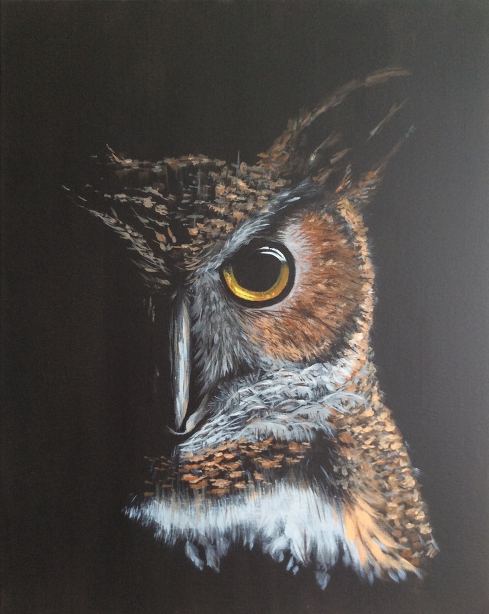I'm not a pro, I just love to draw :) - My, Painting, Acrylic, A fish, Owl, Butterfly, Longpost