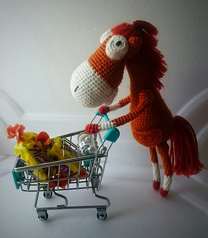 How do horses behave in the store? Like this - My, Toy horse, Knitting, Knitted toys, Amigurumi, Pony, With your own hands, Needlework without process, Longpost