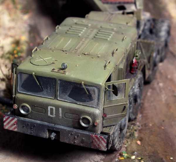 Diorama Military tractor MAZ-537G with trailer ChMZ AP-52 - Modeling, Diorama, Tractor, Longpost, Not mine