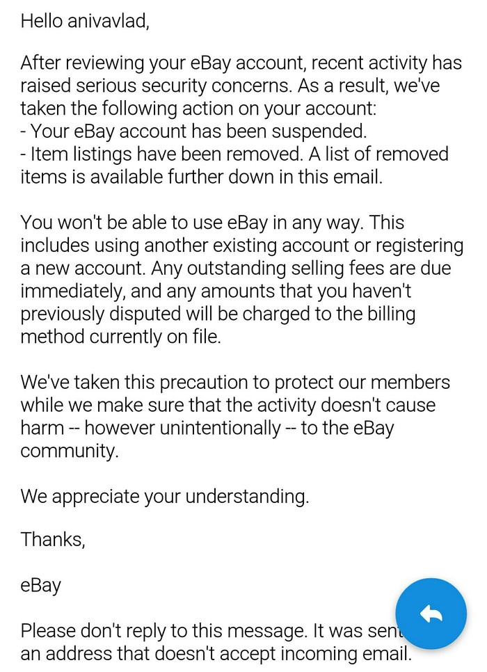 ebay blocking account - My, Blocking, Account, Longpost