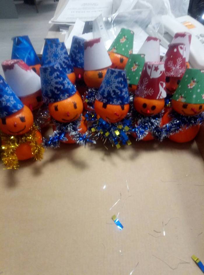 Mandariviki - New Year, My, , Tangerines, snowman