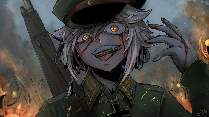 Tanya Degurechaff , Anime Art, Youjo Senki, Tanya Degurechaff